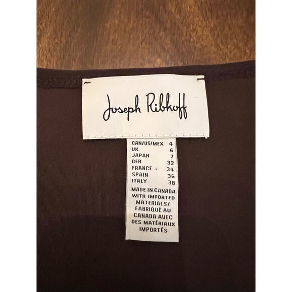 Joseph Ribkoff Women’s Brown Wrap 3/4 Sleeve Blouse Size 4 Dressy Drapey - Picture 4 of 8